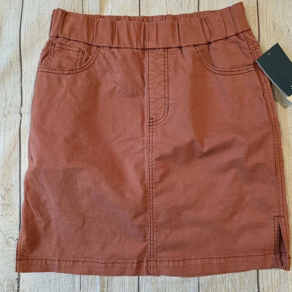 Jag Women's Size 2 On The Go Mid Rise Super Stretch Twill Skort Chutney New Tags - Picture 2 of 11